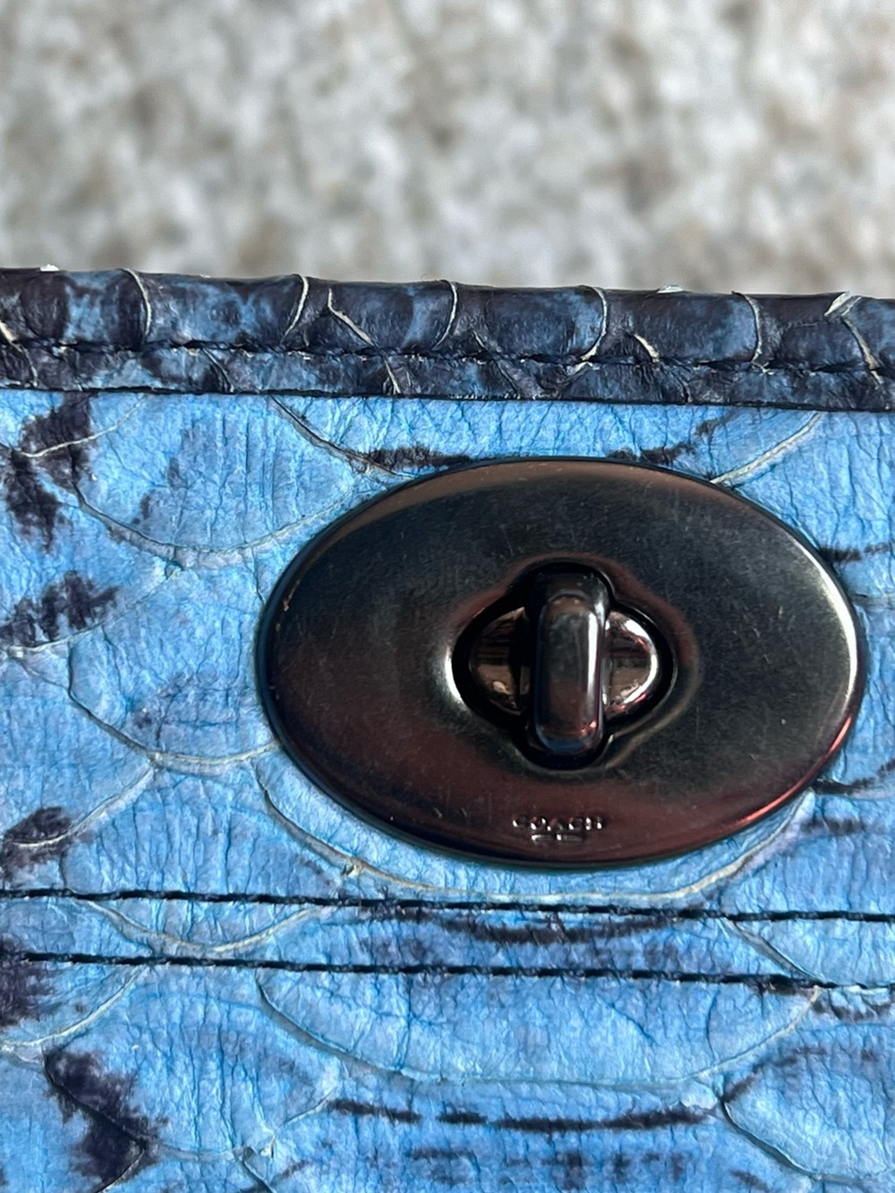 Coach Gramercy Blue Python Satchel - Picture 6 of 16
